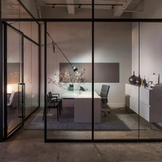 پارتیشن فریم لس مبلمان اداری فطرس. پارتیشن شیشه ای frameless partition fotros office furniture