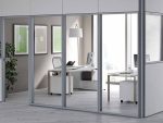 پارتیشن دو جداره مبلمان اداری فطرس. پارتیشن شیشه ای partition fotros office furniture