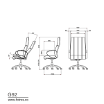 ابعاد صندلی معاونتی لیو مدل G92