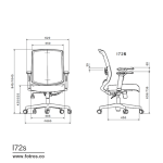 ابعاد صندلی کارمندی لیو I72s