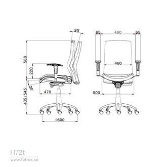 ابعاد صندلی لیو H72t