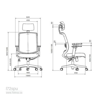 ابعاد صندلی لیو I72spu