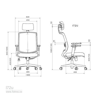 ابعاد صندلی لیو I72u